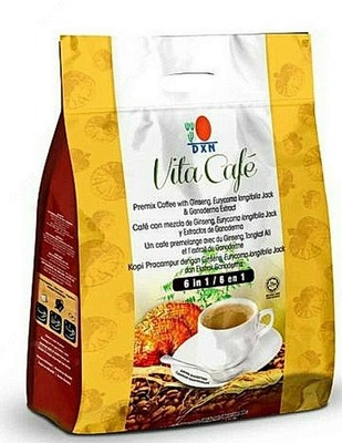 Qahva yoki qahva o'rnini bosuvchi DXN Vita Cafe 6 in 1 (Pack of 20) coffee Ginseng, TongkatAli Ganoderma Extract