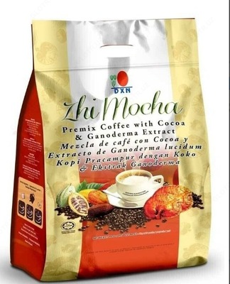 Растворимый кофе 1 Pack DXN Zhi Mocha Premix Coffee With Cocoa With Ganoderma Extract 20 Sachets
