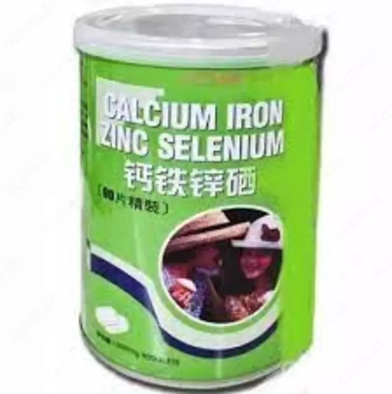 Таблетки с кальцием, железом, цинком, селеном Calcium Iron Zinc Selenium, 90 пилюль купить в Ташкенте