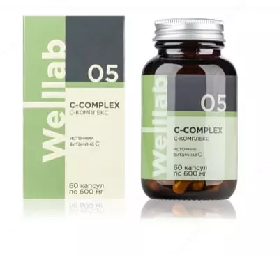 БАД с витамином С Welllab C-COMPLEX PLUS, 60 капсул купить в Ташкенте