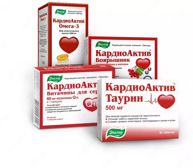  КардиоАктив Таурин таблетки 500 мг  60 шт  Эвалар купить в Ташкенте - 