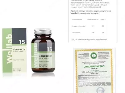 БАД от переломов суставов Welllab HONDROLUX ACTIVE, (Веллаб Хондролюкс Актив) 60 капсул купить в Ташкенте