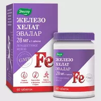 Железо хелат от Эвалар таблетки 60 шт купить в Ташкенте