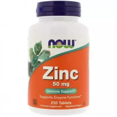 Цинк, Zinc Now Foods, 50 мг, 250 таблеток купить в Ташкенте