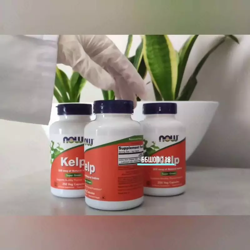  NOW Foods Kelp  Kелп (Йод)  250 растительных капсул купить в Ташкенте Chakana savdo