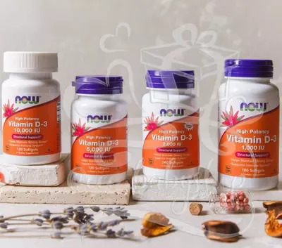 NOW Foods, High Potency Vitamin D3 (Витамин Д3) 125 мкг (5000 МЕ), 120 капсул купить в Ташкенте