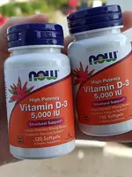  NOW Foods  High Potency Vitamin D3 (Витамин Д3) 125 мкг (5000 МЕ)  120 капсул купить в Ташкенте Chakana savdo