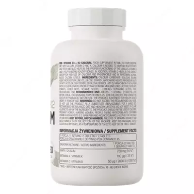 OstroVit Витамин D3 + K2 + Calcium (Кальций) 90 таблеток купить в Ташкенте