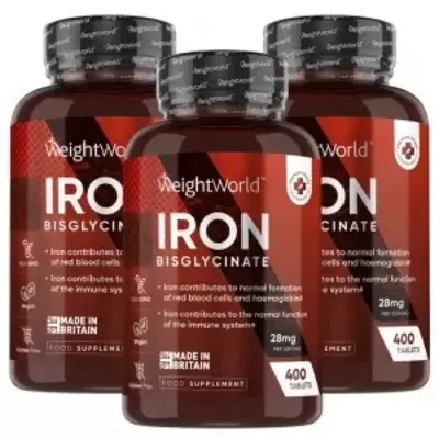 Способствует образованию эритроцитов и гемоглобина Weightworld Iron (Железо) Bisglucinate 28 mg 400 tab купить в Ташкенте