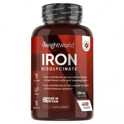 Для нормальному функционированию иммунной системы Weightworld Iron (Железо) Bisglucinate 28 mg 400 tab купить в Ташкенте