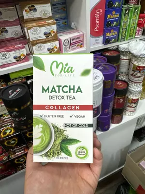 Матча детокс чай для похудения с коллагеном, для улучшении пищеварение, укреплении иммунитета и очищении организма от шлаков и токсинов