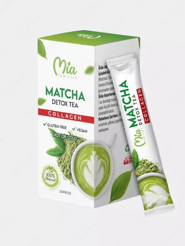   Коллагеновый детокс-чай матча от Mia For Life из Турции  для очищения организма  фиточай для здоровья кожи купить в Ташкенте