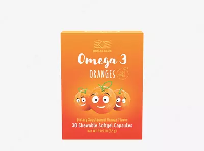   Omega-3 Apelsin (30 ta chaynaladigan kapsula)