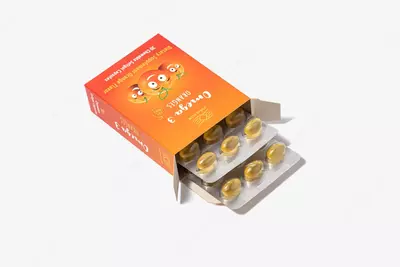  Bolalar uchun korish vitaminlari (parhez qoshimchasi) Coral Club Omega 3 Orange  30 ta chaynaladigan kapsulalar (Germaniya) - 
