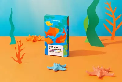   Витаминные смарт-пастилки (БАД) Coral Club DHA+D3 Smart Chews  30 жев. пастилок (Норвегия)