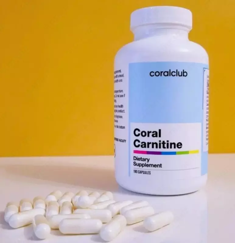  Vitamin kompleksi (parhez qoshimchasi) Coral Club Coral Carnitine  180 kapsula (AQSh) - 