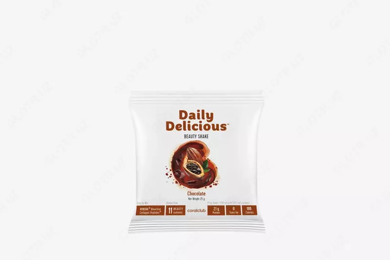 Protein kokteyli Coral Club shokolad tamli Daily Delicious Beauty kokteyli  25 g / 1 porsiya (Germaniya)