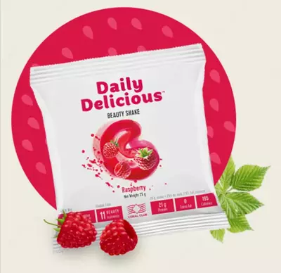  Coral Club Daily Delicious Beauty Shake Malina tamli oqsil kokteyli  25 g/porsiya (Germaniya) - 