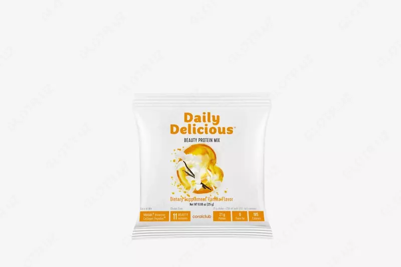 Coral Club Daily Delicious Beauty Shake Vanil tamli oqsil kokteyli  25 g/porsiya (Germaniya)