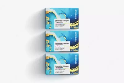 Suyuq MAXICOLLAGEN (parhez qoshimchasi) Coral Club Promarin kollagen tripeptidlari  10 ta flakondan iborat 3 ta paket. (Tayvan)