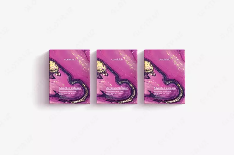 Biosellyulozali yuz niqobi Coral Club Advanced Collagen  qadoq. 5 ta paketcha x 3/25 ml. (Tayvan (XXR))