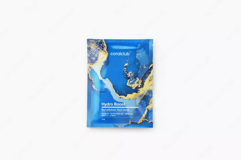 Biosellyulozali yuz niqobi Coral Club Hydro Boost  qadoq. 25 ml dan 1 paketcha. (Tayvan (XXR))
