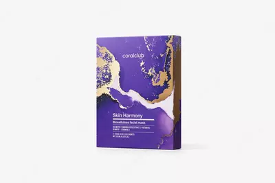 Biosellyulozali yuz niqobi Coral Club Skin Harmony  25 ml dan 5 ta paketchadan iborat qadoq. (Tayvan (XXR))