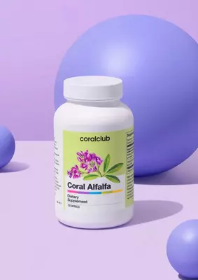  Coral Club Coral Alfalfa  osimlik asosidagi vitaminlar va minerallar kompleksi (parhez qoshimchasi)  120 kapsula (AQSh) - 