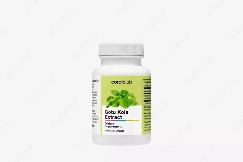 Coral Club Tomirlar va qon tomirlari uchun vitamin kompleksi (Oziq-ovqat qoshimchasi) Gotu Kola ekstrakti  60 kapsula (AQSh)