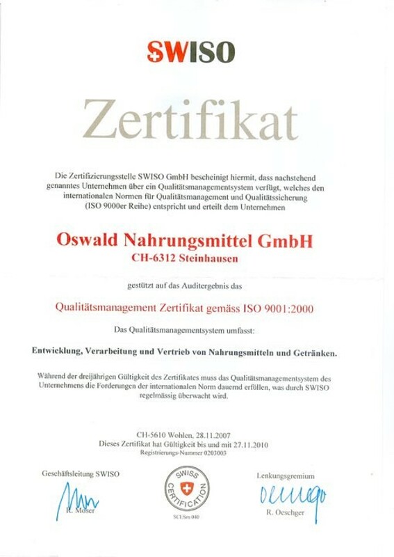 Сертификат OSWALD