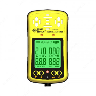 Havodagi kislorod, uglerod oksidi, vodorod sulfidi va yonuvchi gazlar analizatori AS8900 Smart Sensor