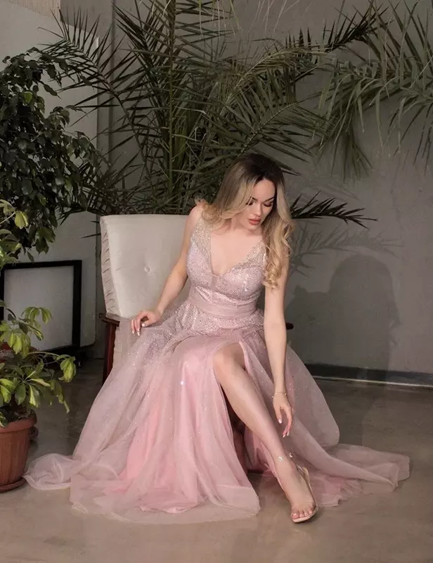 Вечерний платья нежно розового цвета - по запросу