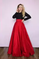 Вечернее платье в пол с длинными рукавами - по запросу