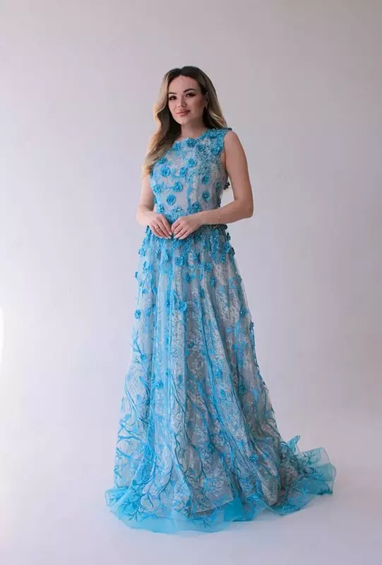 Вечернее платье нежно голубого цвета - по запросу