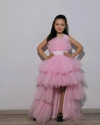 Детское розовое платье с юбкой-пачкой - Цена по запросу