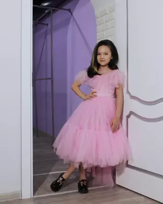 Детское розовое платье