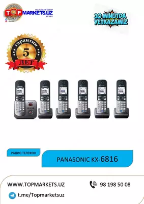Радиотелефон с шестью трубками Panasonic KX-TG6826
