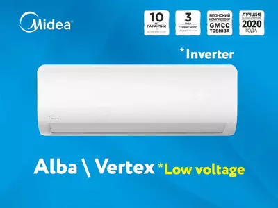 Konditsioner Midea Alba Voltage 105V-265V Invertor 7-9-12-18-24