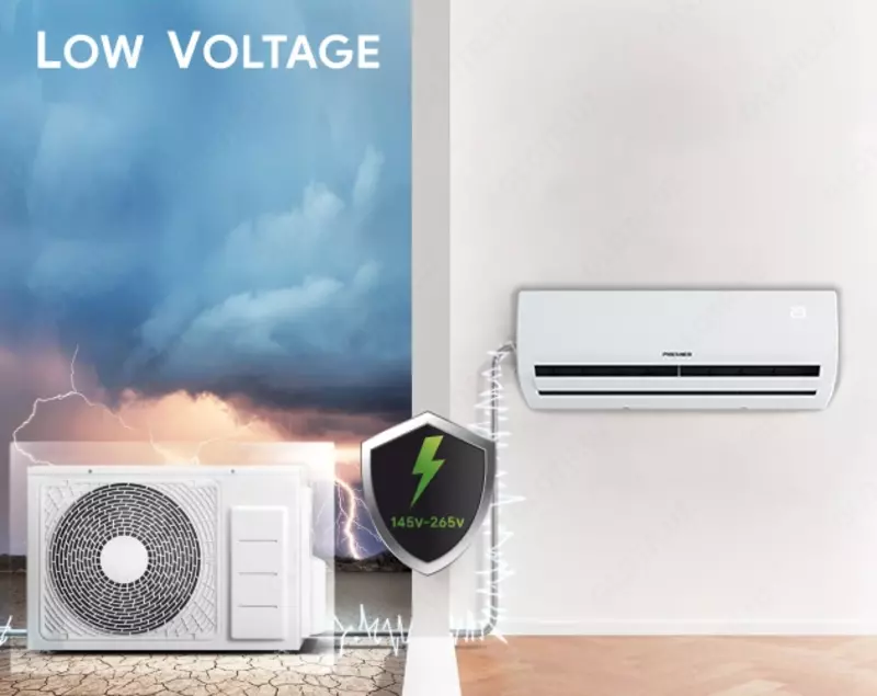 Кондиционер Premier Special 1 Low 12-18-24 работать при напряжении 145 - 265V.