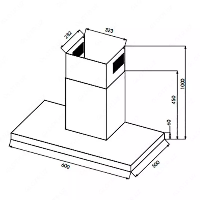 Кухонная вытяжка Goodwell GWH-T6460 (стальной коричневый черный)