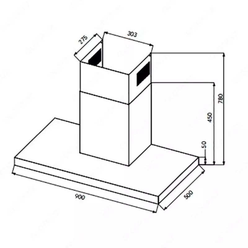 Кухонная вытяжка Goodwell GWH-T4490X