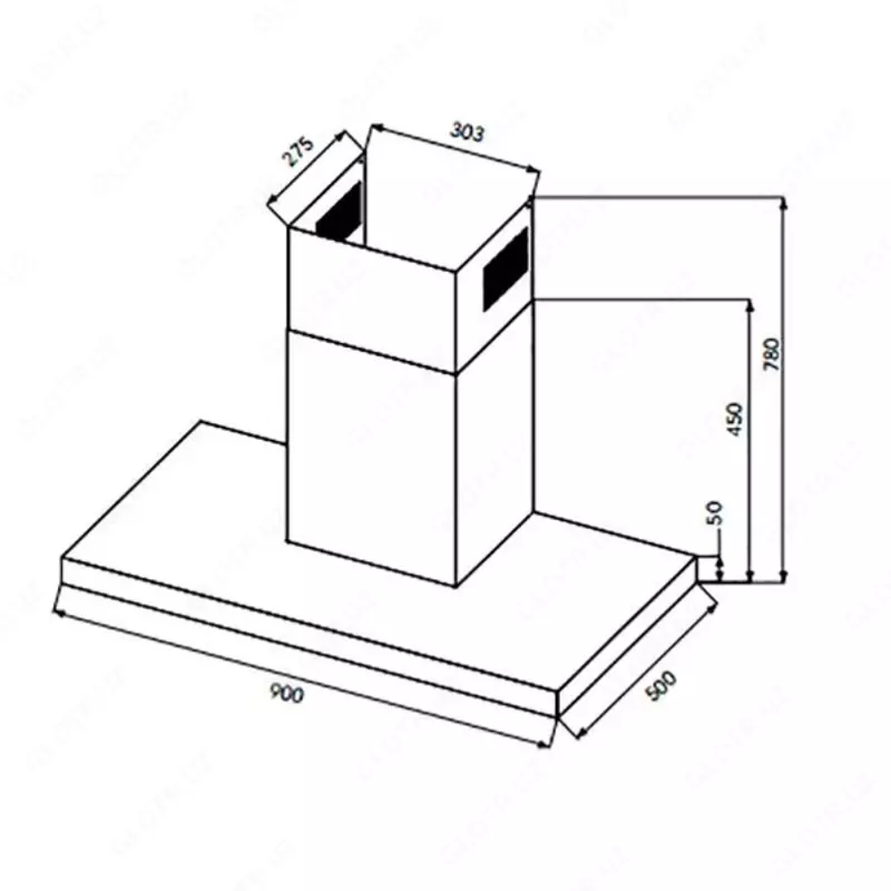 Кухонная вытяжка Goodwell GWH-T4390 (белый стальной черный)
