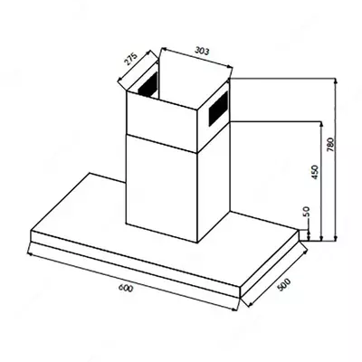 Кухонная вытяжка Goodwell GWH-T4375X (стальной черный)