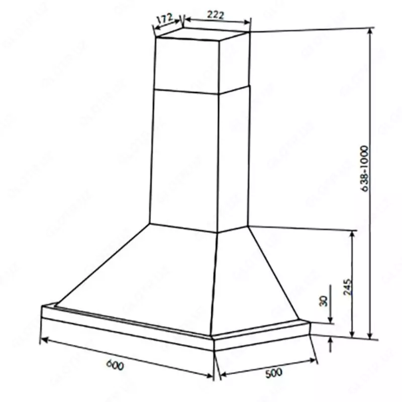 Кухонная вытяжка Goodwell GWH-P2360X (белый коричневый стальной черный)