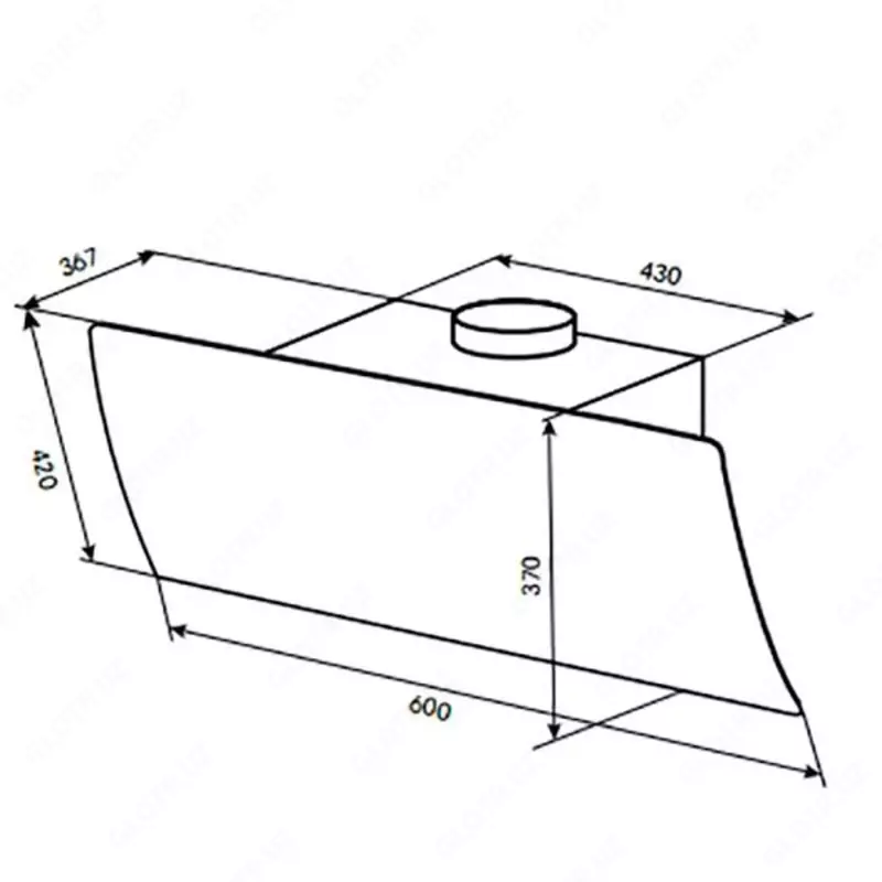 Кухонная вытяжка Goodwell GWH-L1860B (белый слоновая кость черный)