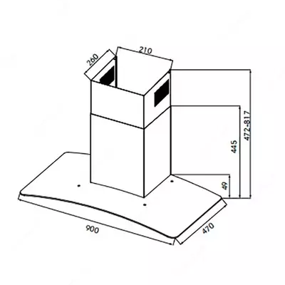 Кухонная вытяжка Goodwell GWH-G3490BL