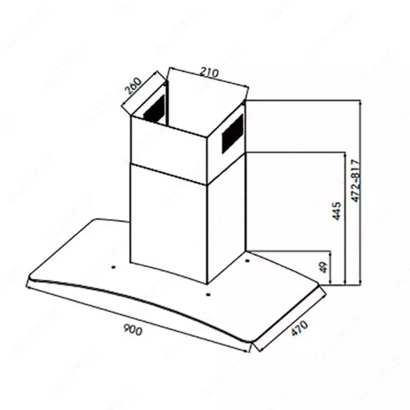 Кухонная вытяжка Goodwell GWH-G3490BL