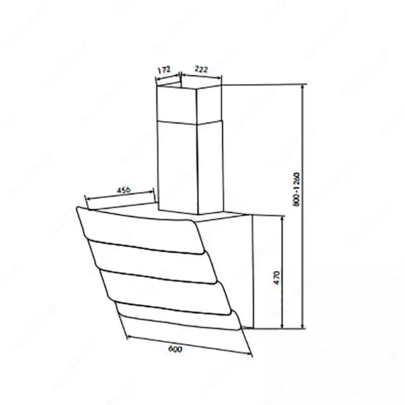 Кухонная вытяжка Goodwell GWH-G7260BL