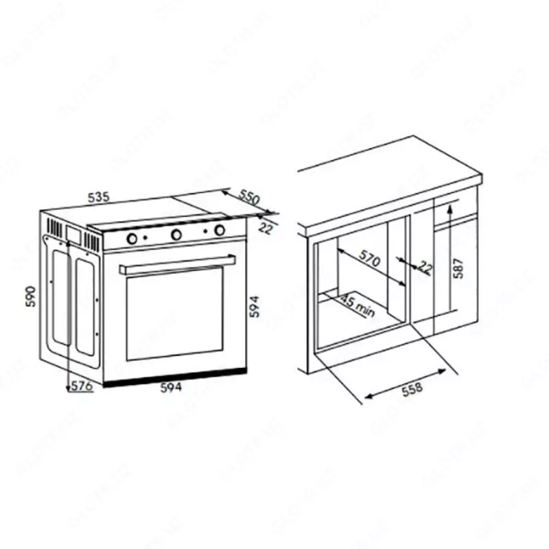 Духовой шкаф Goodwell GWOA83GSE04BG
