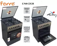 Ferre LN60-22SW/SBr/SI/SR/SB gaz plitasi (oq jigarrang po'lat qizil qora) Gaz plitalari